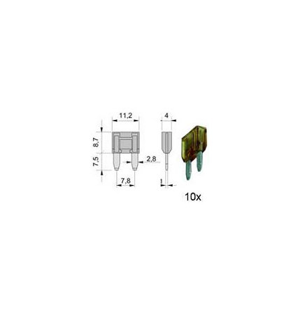 5 AMP MINI BLADE FUSE X 10