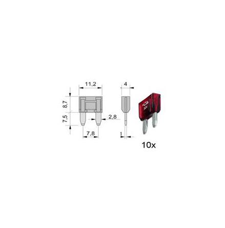 10 AMP MINI BLADE FUSE X 10