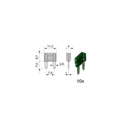 30 AMP MINI BLADE FUSE X 10